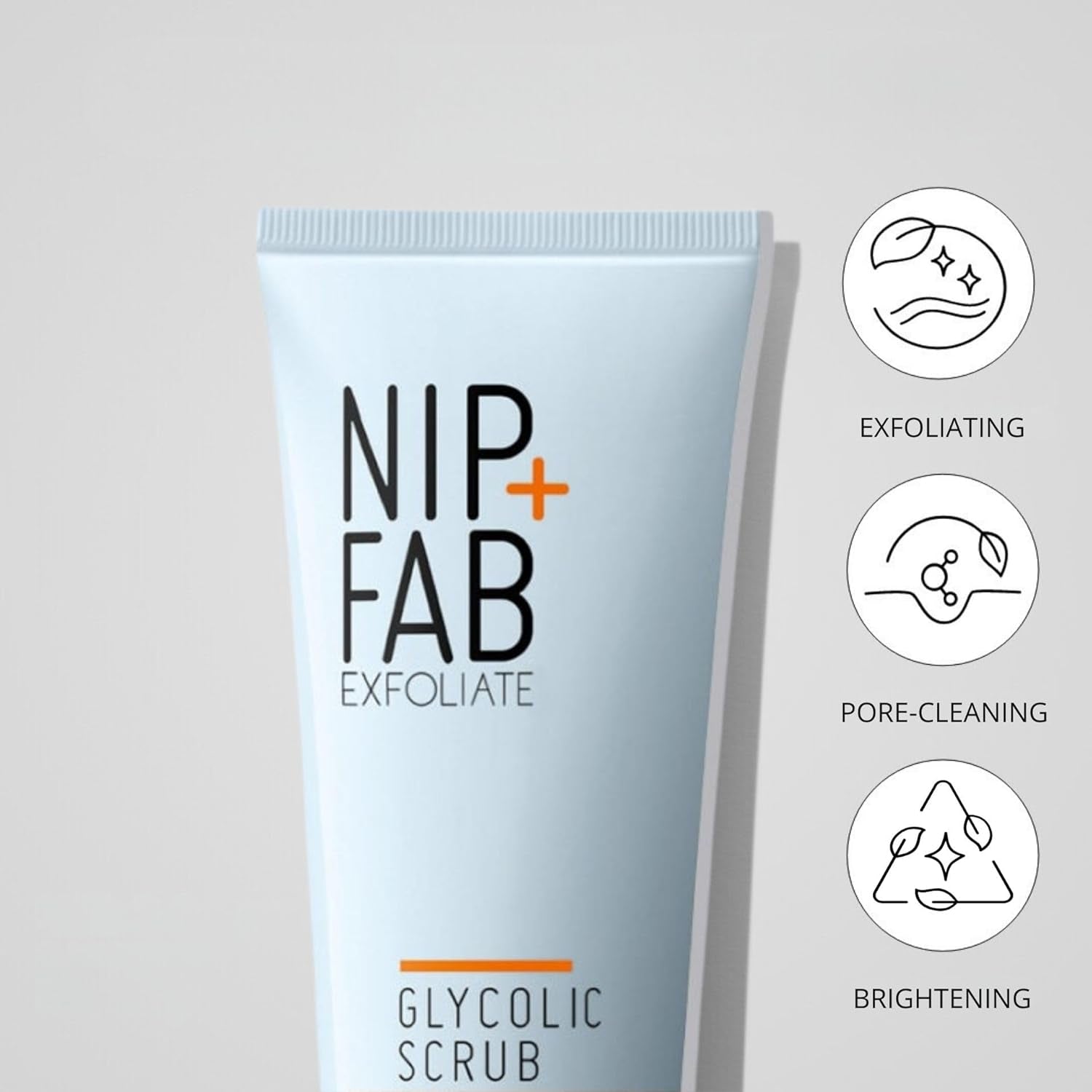 Nip+Fab Glycolic Fix Scrub | Peeling Con Ácido Glicólico | Exfoliante Facial Con Ácido Salicílico | AHA/BHA Exfoliante Facial | Pulido Limpiador Para Afinar Los Poros Aclarar La Piel | 75 Ml
